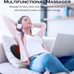 Neck Massager Electric Back Massager with Heat Neck Back Pain Relief Gifts Deep Tissue Kneading Massage Pillow