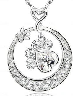 Necklace Chrome Women's Fashion Cute Classic Animal Lovely Round Necklace For Daily Valentine's Day