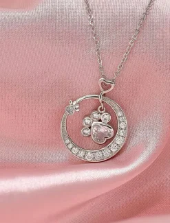 Necklace Chrome Women's Fashion Cute Classic Animal Lovely Round Necklace For Daily Valentine's Day
