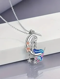 Necklace Chrome Women's Fashion Cute Classic Geometrical Mermaid Lovely Geometric Necklace For Party Valentine's Day Street