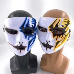 Neon Light LED Mask LED Halloween Scary Mask Cosplay Party Masque Masquerade Masks Halloween Costume Carnival Glow Party Props