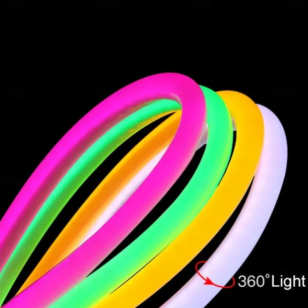 Neon Light Sign LED Strip Flexiable 360 Round Tube Lamp 30M IP67 Waterproof Flexible Rope String Home Decoration