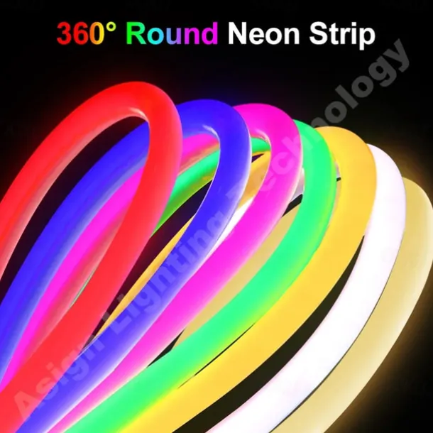 Neon Light Sign LED Strip Flexiable 360 Round Tube Lamp 30M IP67 Waterproof Flexible Rope String Home Decoration