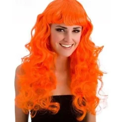 Neon Orange Wig For Carnival Party Fancy Dress Costume Halloween Party Supplies