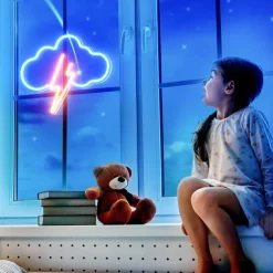 Neon Sign Cloud Led Neon Light Wall Light Wall Decor Battery or USB Powered Light Up Acrylic Neon Signs for Bedroom Kids Room Living Room
