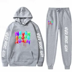 Never Broke Again Young Boy Pants Outfits Hoodie Anime Harajuku Graphic Kawaii For Couple's Men's Women's Adults' Hot Stamping Sports Casual Daily