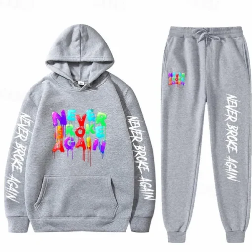Never Broke Again Young Boy Pants Outfits Hoodie Anime Harajuku Graphic Kawaii For Couple's Men's Women's Adults' Hot Stamping Sports Casual Daily