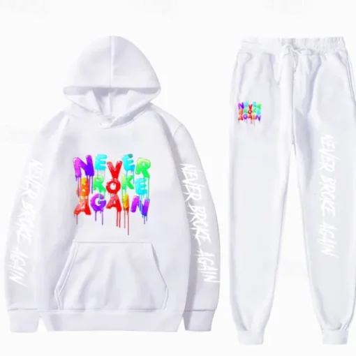 Never Broke Again Young Boy Pants Outfits Hoodie Anime Harajuku Graphic Kawaii For Couple's Men's Women's Adults' Hot Stamping Sports Casual Daily
