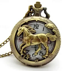 New Arrival Quartz Pocket Watch Open-faced Cover Mixed Style Wild Wolf Embossment Transparent Lid Pendant Unisex Women Men Watch