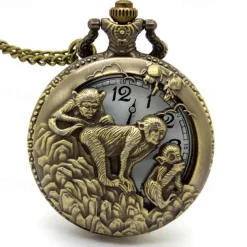 New Arrival Quartz Pocket Watch Open-faced Cover Mixed Style Wild Wolf Embossment Transparent Lid Pendant Unisex Women Men Watch