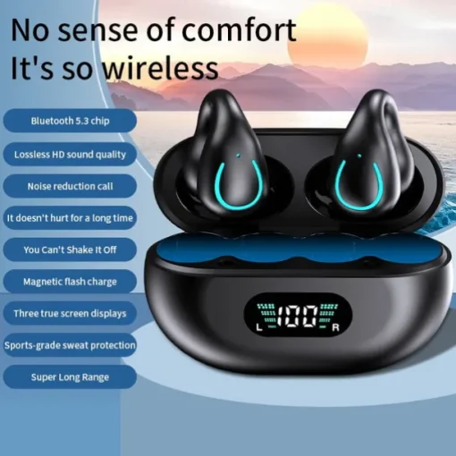 New clip-on Bluetooth headset wireless noise reduction no-ear painless sports ear clip headset