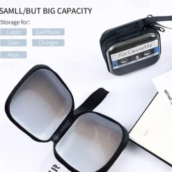 New creative tinplate coin purse retro audio cassette coin purse keychain earphone storage bag stonego bag 1PC/2Pcs (6 type optional)