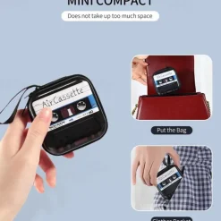 New creative tinplate coin purse retro audio cassette coin purse keychain earphone storage bag stonego bag 1PC/2Pcs (6 type optional)