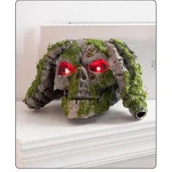 New Halloween Skull Ornament Outdoor Atmosphere Long Moss Glowing Vintage Hands-on-Head Skull