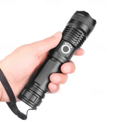 NEW High Power LED Flashlight XHP50Super Bright Usb Rechargeable Torch 18650 Zoom Powerful Flash Light Hunting Lantern （no battery）