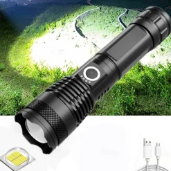 NEW High Power LED Flashlight XHP50Super Bright Usb Rechargeable Torch 18650 Zoom Powerful Flash Light Hunting Lantern （no battery）