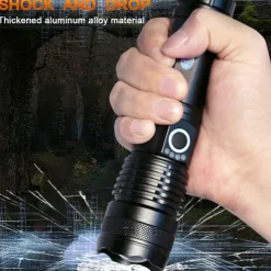 NEW High Power LED Flashlight XHP50Super Bright Usb Rechargeable Torch 18650 Zoom Powerful Flash Light Hunting Lantern （no battery）