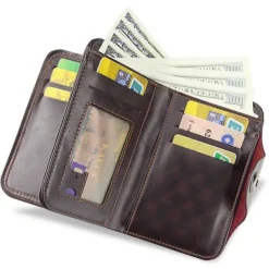 New Men Credit Card Holder Wallet Leather Short Male Purse With Coin Pocket Card Holder Trifold Wallet Men's Clutch Money Bag Coin Purses
