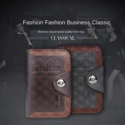 New Men Credit Card Holder Wallet Leather Short Male Purse With Coin Pocket Card Holder Trifold Wallet Men's Clutch Money Bag Coin Purses