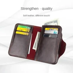 New Men Credit Card Holder Wallet Leather Short Male Purse With Coin Pocket Card Holder Trifold Wallet Men's Clutch Money Bag Coin Purses