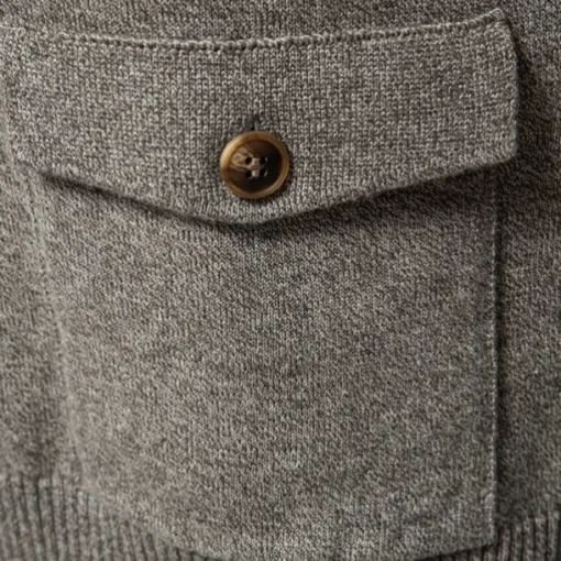 New Mens Knit Stand Mock Neck Cotton Cardigan Casual Social Autumn Button-up Sweater Jacket for Men