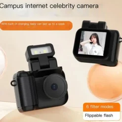 New Monoreflexes Style Mini Camera CMOS With Flash Lamp And Battery Dock Portable Video Recorder DV 1080P With LCD Screen