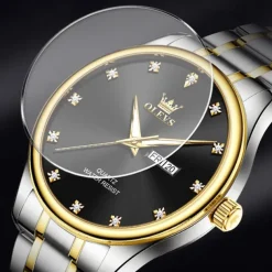 New Olevs Brand Men'S Business Watch Luminous Calendar Week Display Diamonds Fashion Trend Quartz Watch Leisure Waterproof Sports Men'S Wristwatch