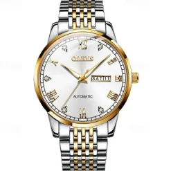 New Olevs Olevs Brand Fashion Trend Men'S Steel Belt Watch Calendar Week Display Luminous Simple Automatic Mechanical Watch Casual Waterproof Sports Men'S Wristwatch
