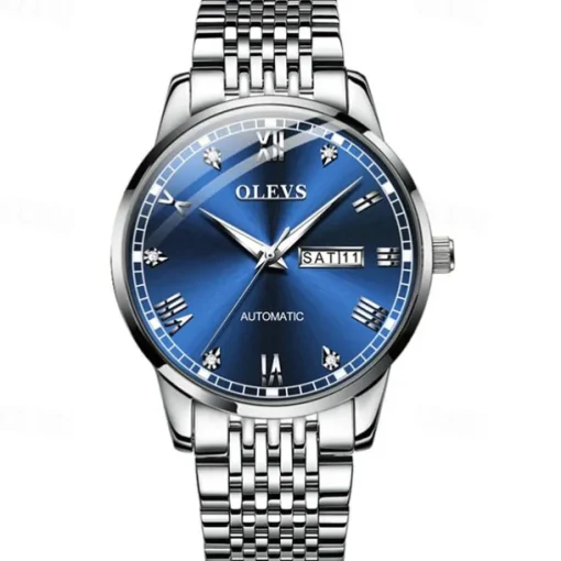 New Olevs Olevs Brand Fashion Trend Men'S Steel Belt Watch Calendar Week Display Luminous Simple Automatic Mechanical Watch Casual Waterproof Sports Men'S Wristwatch