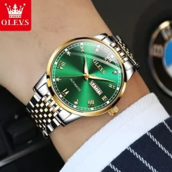 New Olevs Olevs Brand Fashion Trend Men'S Steel Belt Watch Calendar Week Display Luminous Simple Automatic Mechanical Watch Casual Waterproof Sports Men'S Wristwatch