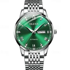 New Olevs Olevs Brand Fashion Trend Men'S Steel Belt Watch Calendar Week Display Luminous Simple Automatic Mechanical Watch Casual Waterproof Sports Men'S Wristwatch