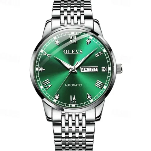 New Olevs Olevs Brand Fashion Trend Men'S Steel Belt Watch Calendar Week Display Luminous Simple Automatic Mechanical Watch Casual Waterproof Sports Men'S Wristwatch