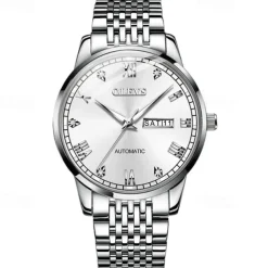 New Olevs Olevs Brand Fashion Trend Men'S Steel Belt Watch Calendar Week Display Luminous Simple Automatic Mechanical Watch Casual Waterproof Sports Men'S Wristwatch