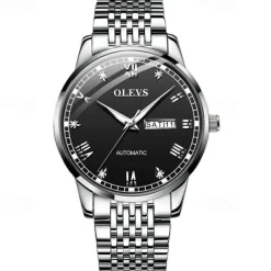 New Olevs Olevs Brand Fashion Trend Men'S Steel Belt Watch Calendar Week Display Luminous Simple Automatic Mechanical Watch Casual Waterproof Sports Men'S Wristwatch