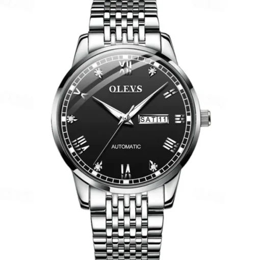 New Olevs Olevs Brand Fashion Trend Men'S Steel Belt Watch Calendar Week Display Luminous Simple Automatic Mechanical Watch Casual Waterproof Sports Men'S Wristwatch