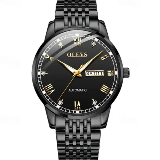 New Olevs Olevs Brand Fashion Trend Men'S Steel Belt Watch Calendar Week Display Luminous Simple Automatic Mechanical Watch Casual Waterproof Sports Men'S Wristwatch