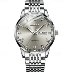 New Olevs Olevs Brand Fashion Trend Men'S Steel Belt Watch Calendar Week Display Luminous Simple Automatic Mechanical Watch Casual Waterproof Sports Men'S Wristwatch