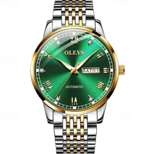 New Olevs Olevs Brand Fashion Trend Men'S Steel Belt Watch Calendar Week Display Luminous Simple Automatic Mechanical Watch Casual Waterproof Sports Men'S Wristwatch