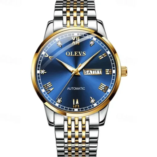 New Olevs Olevs Brand Fashion Trend Men'S Steel Belt Watch Calendar Week Display Luminous Simple Automatic Mechanical Watch Casual Waterproof Sports Men'S Wristwatch