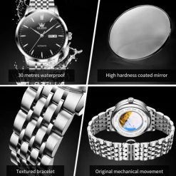 New Olevs Olevs Brand Light Luxury Men'S Business Watch Calendar Week Display Simple Leisure Automatic Mechanical Watch Waterproof Sports Men'S Wristwatch