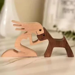 New Product Puppy Family Ornaments Wooden Crafts Ornaments Tabletop Ornaments Creative Decorative Animal Ornaments