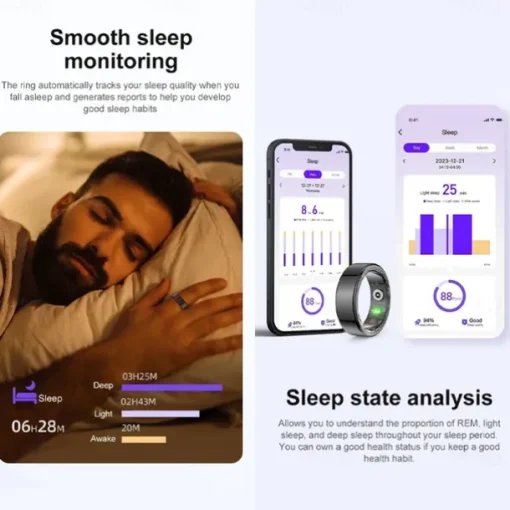 NEW R02 Smart Ring Multifunctional Step Health Tracker Heart Rate Blood Oxygen Monitor Waterproof Men Women Sleep Fitness