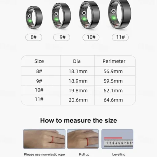 NEW R02 Smart Ring Multifunctional Step Health Tracker Heart Rate Blood Oxygen Monitor Waterproof Men Women Sleep Fitness