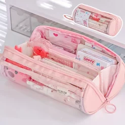 New Transparent Pen Bag Creative Simple Multi-functional Primary and Secondary School Students Stationery Pencil Case Large Capacity Pencil Case
