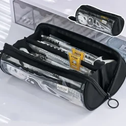 New Transparent Pen Bag Creative Simple Multi-functional Primary and Secondary School Students Stationery Pencil Case Large Capacity Pencil Case