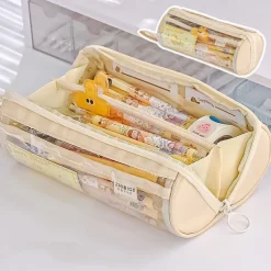 New Transparent Pen Bag Creative Simple Multi-functional Primary and Secondary School Students Stationery Pencil Case Large Capacity Pencil Case