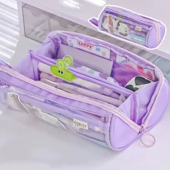 New Transparent Pen Bag Creative Simple Multi-functional Primary and Secondary School Students Stationery Pencil Case Large Capacity Pencil Case