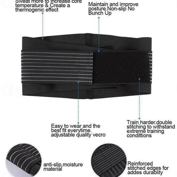 New Upgrade High Comfort Adjustable Neoprene Waist Support Double Pull Lumbar Support Brace Low In Back Belt Brace Pain Relief Band Waist