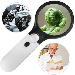 New Upgrade 3X 45X Handheld Magnifier 3 LED Light Reading Magnifying Glass Jewelry Repair Tool Jewellery Loupe