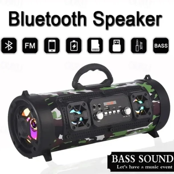 New USB /AUX/ TF Card Phone PC Subwoofer Speakerphone Wireless Bluetooth Portable Speaker Surround Stereo Outdoor Speaker